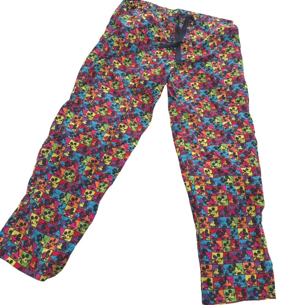 Disney Mickey Mouse Rainbow Pajama Pants Unisex Large